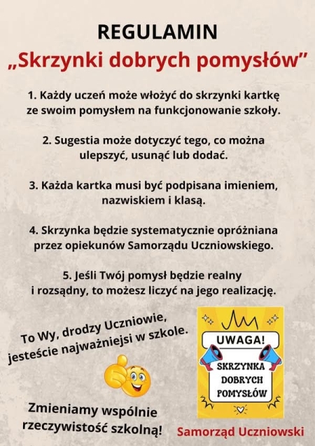 SKRZYNKA DOBRYCH POMYSŁÓW 