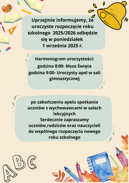 Rozpoczęcie roku szkolnego 2025/2026